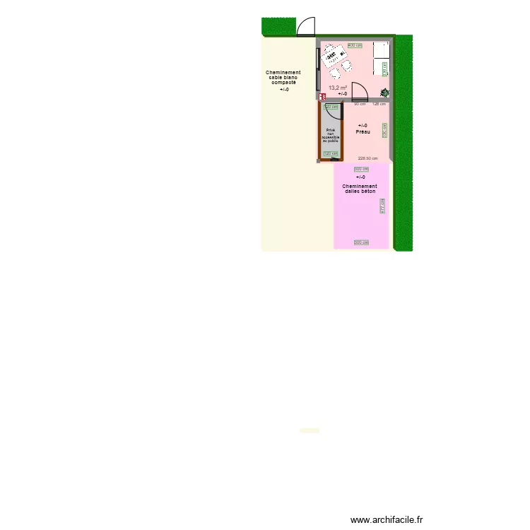 zoom Cabinet Psychologue LE PEN Laetitia apr&egrave;s travaux. Plan de 