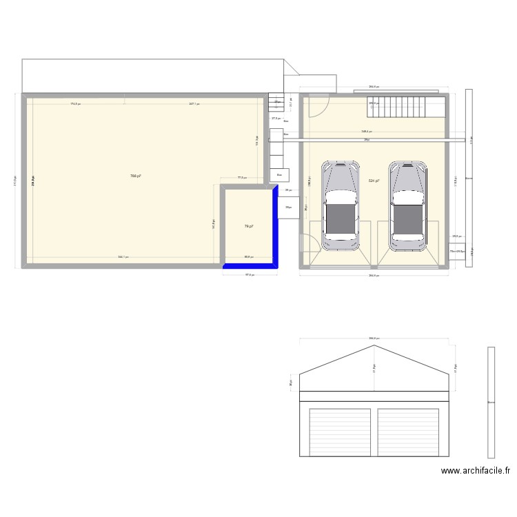 victorin 2. Plan de 5 pièces et 78 m2