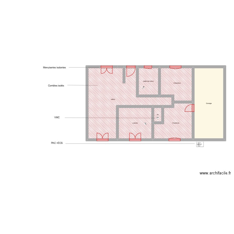 PARCELIER Karine étape. Plan de 7 pièces et 98 m2