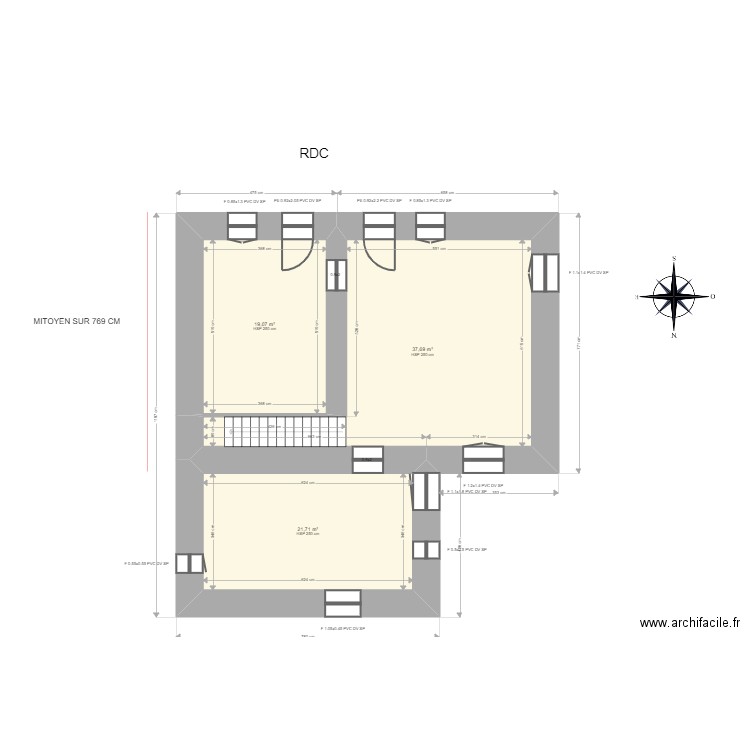 DPE - CHAVOIX. Plan de 8 pièces et 142 m2