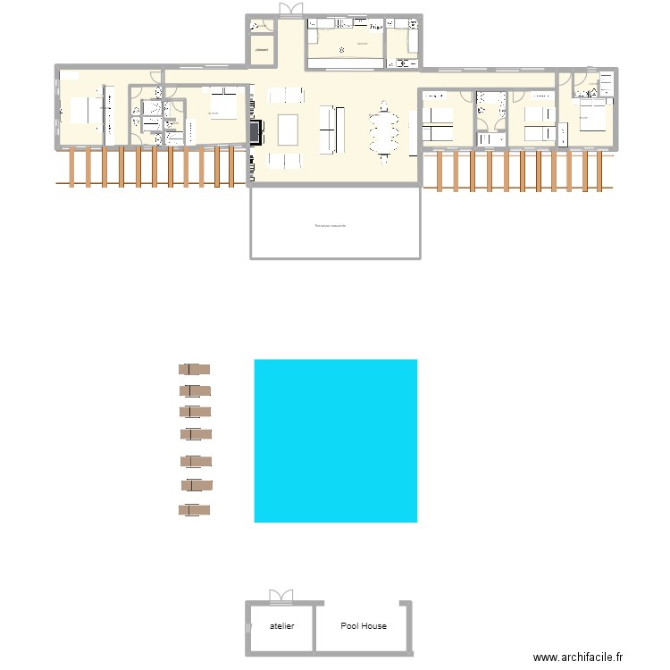 ma maison. Plan de 10 pièces et 203 m2