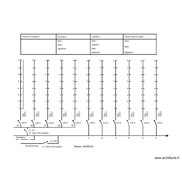 Sch&eacute;ma unifilaire 4. Plan de 