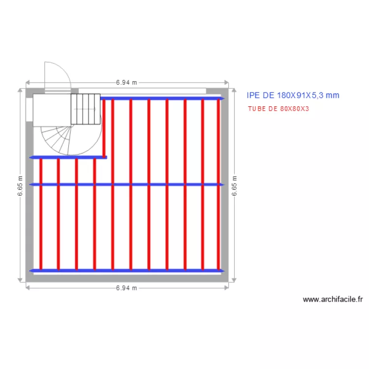 Travaux bureaux. Plan de 