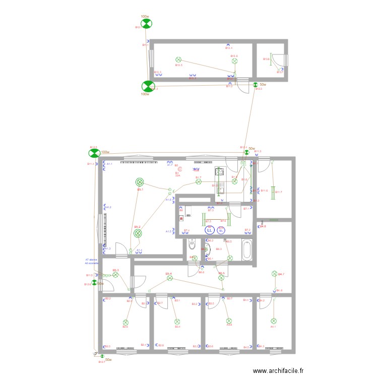 implantation electricte 22 10. Plan de 0 pièce et 0 m2