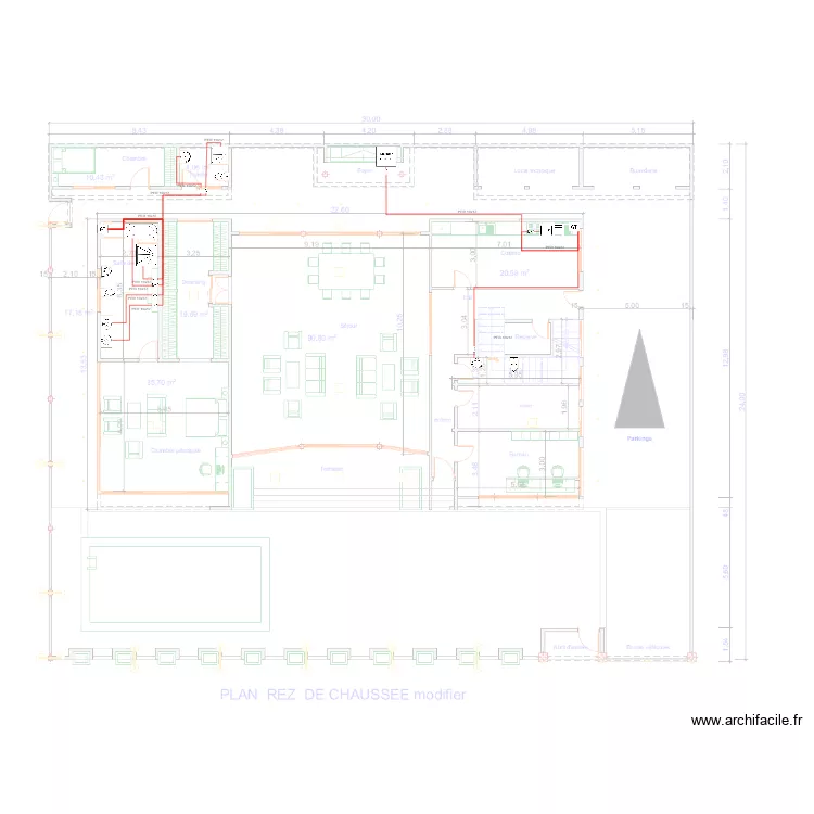 Eau chaude RDC Maison DGA SCDP. Plan de 0 pièce et 0 m2
