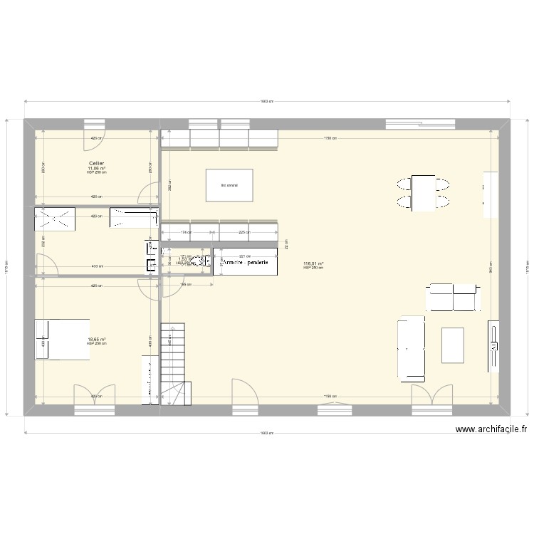 RDC maison 300 m2. Plan de 0 pièce et 0 m2