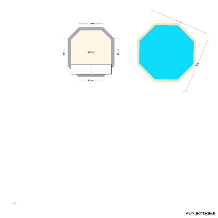 elec. Plan de 1 pièce et 10 m2