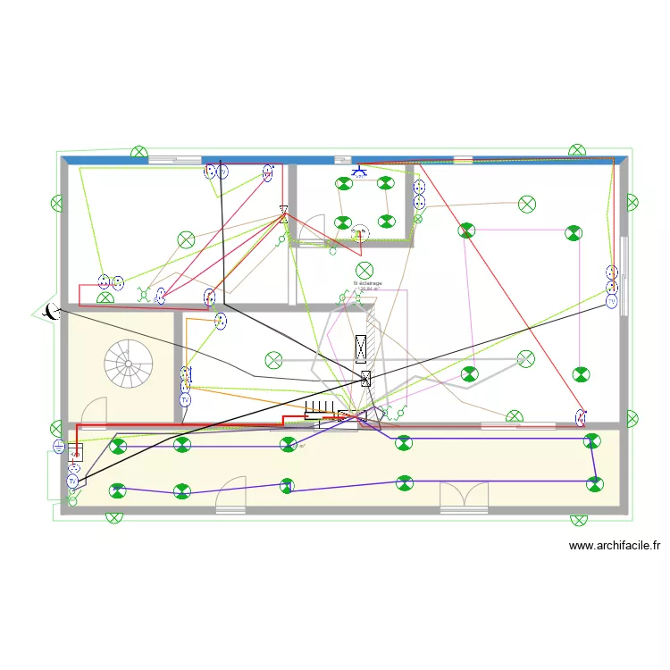 PLAN ARCHITECTURAL D'ÉLECTRICITÉ D'UN REZ DE CHAUSSEE 1. Plan de PLAN ARCHITECTURAL D'ÉLECTRICITÉ D'UN REZ DE CHAUSSEE 1. Plan de