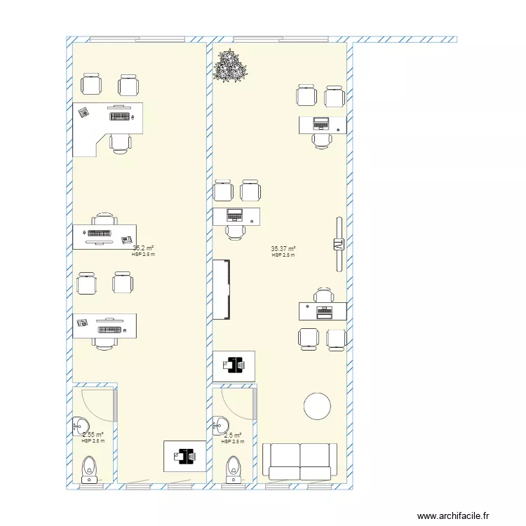 local  bureaux. Plan de 