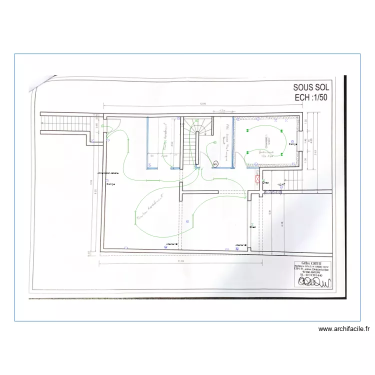 Adens sous sol. Plan de 