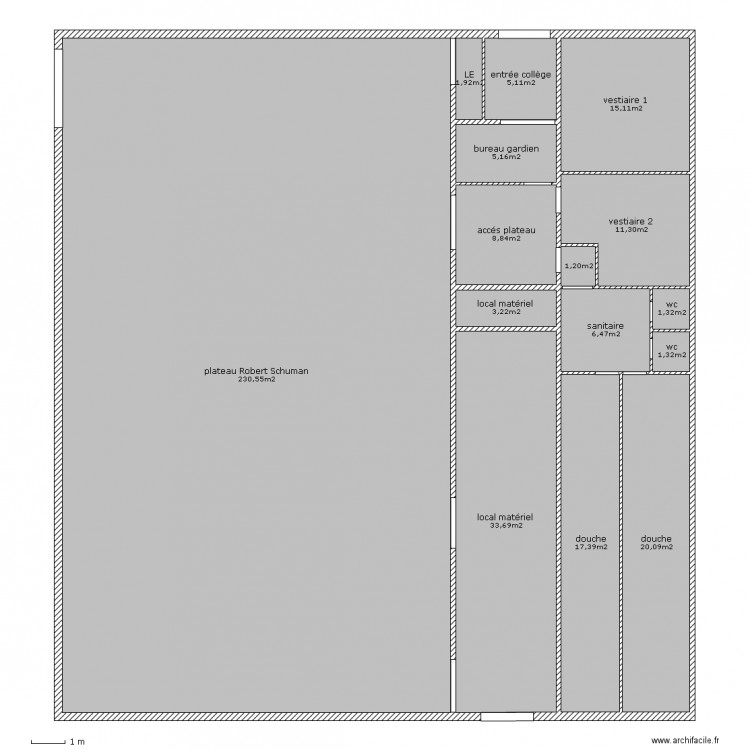 gymnase Robert Schuman. Plan de 0 pièce et 0 m2