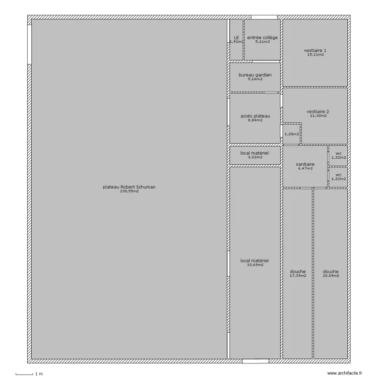 gymnase Robert Schuman. Plan de 