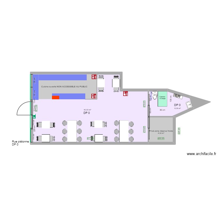 LEC KER APRES TRAVAUX. Plan de 5 pièces et 73 m2