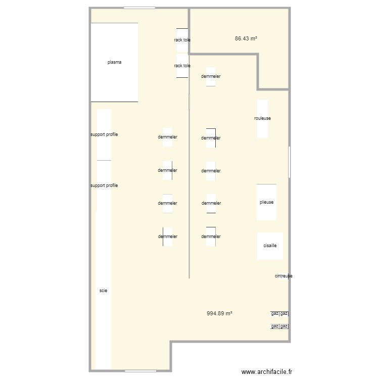 chaudronnerie. Plan de 0 pièce et 0 m2