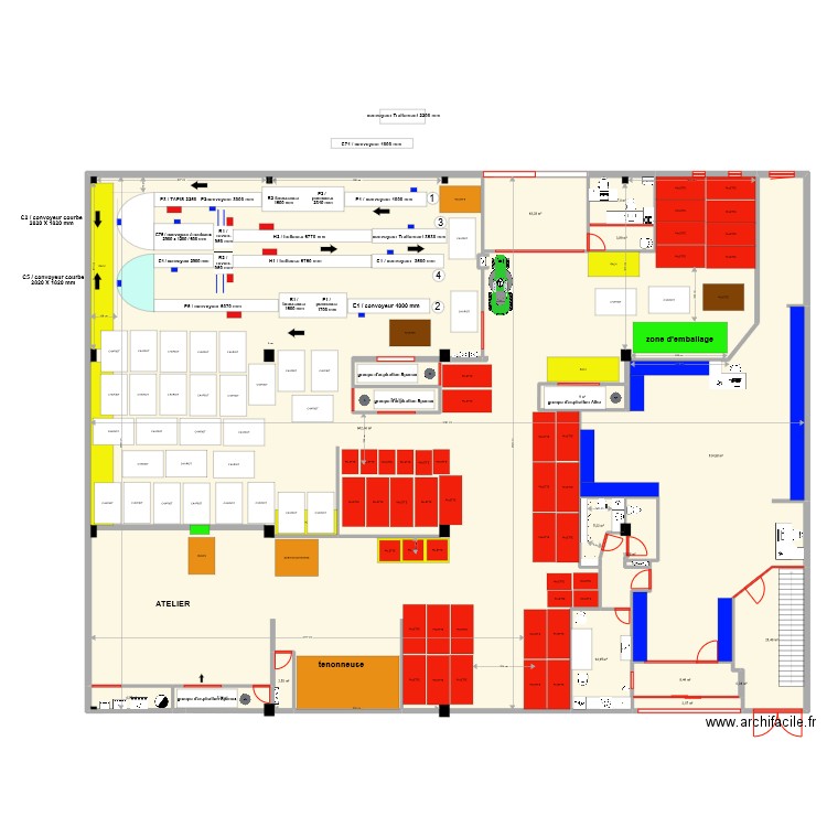 PROJET N3 12/01/2023. Plan de 18 pièces et 892 m2