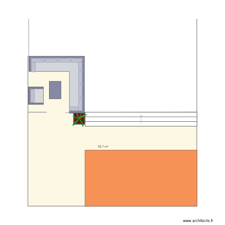 terrasse. Plan de 0 pièce et 0 m2