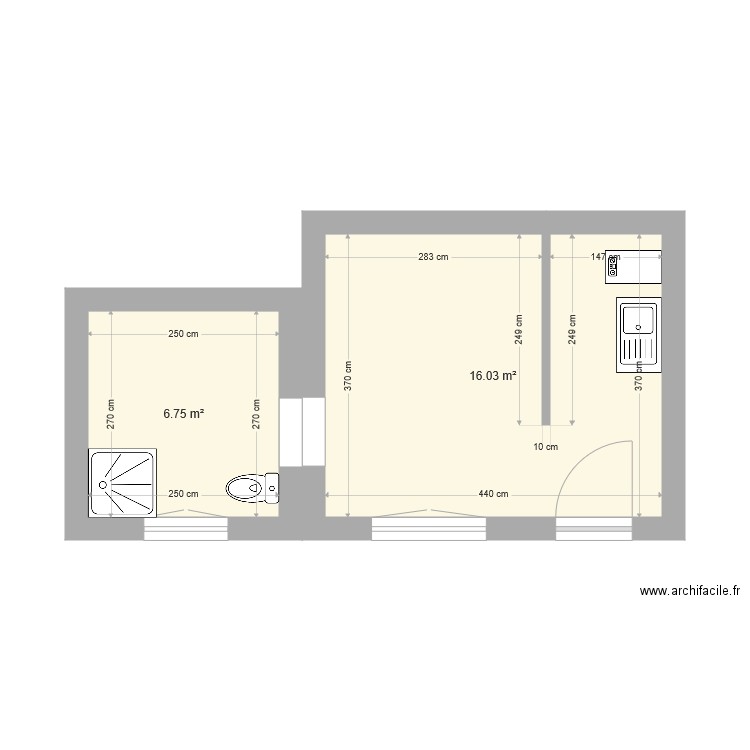 Annexe actuelle. Plan de 0 pièce et 0 m2