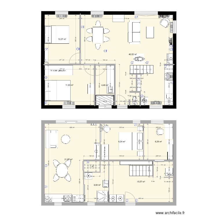 Plan2. Plan de 10 pièces et 126 m2