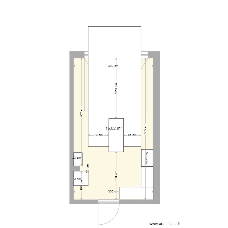 garage JB. Plan de 1 pièce et 16 m2