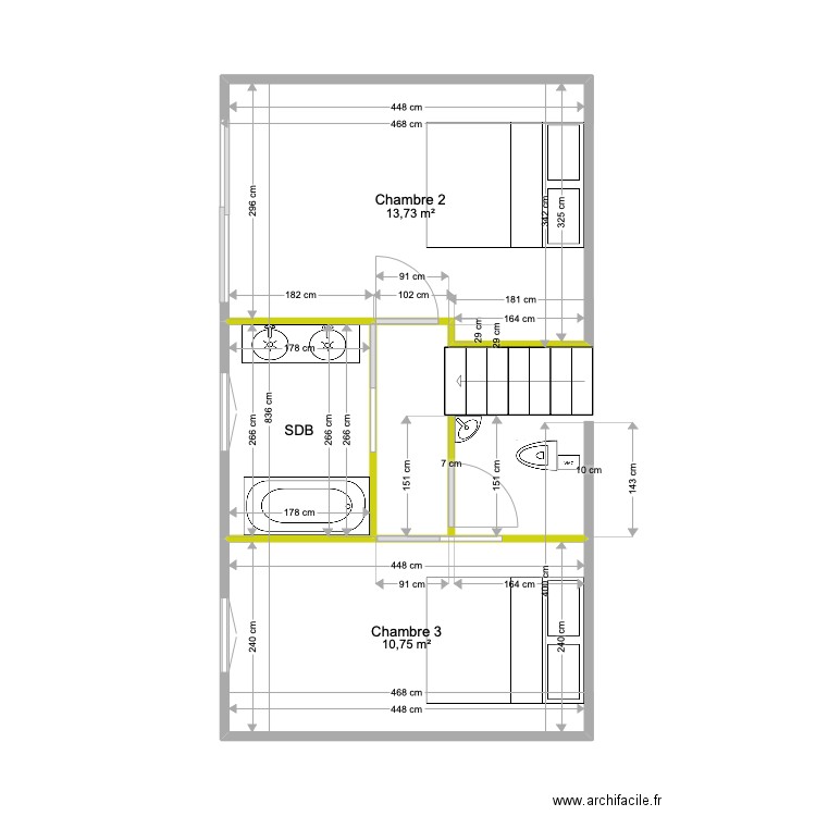 Plan étage lafargue . Plan de 0 pièce et 0 m2