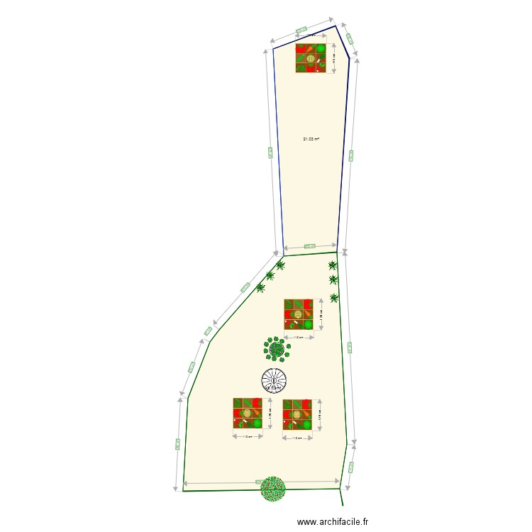 jardin. Plan de 0 pièce et 0 m2