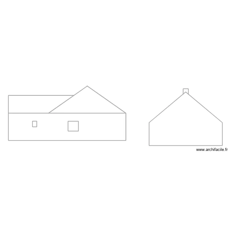 facade maison champs. Plan de 