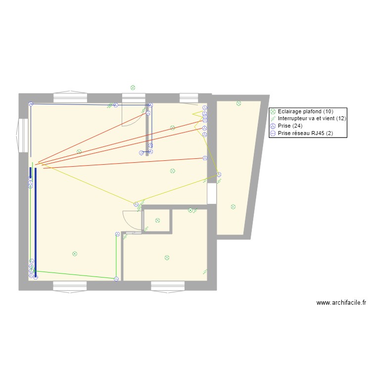 plan maison étage elec. Plan de 0 pièce et 0 m2