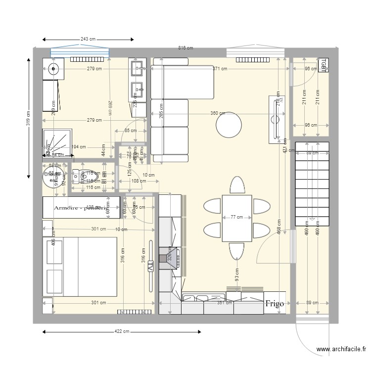  SCI des Amours cusine. Plan de 0 pièce et 0 m2