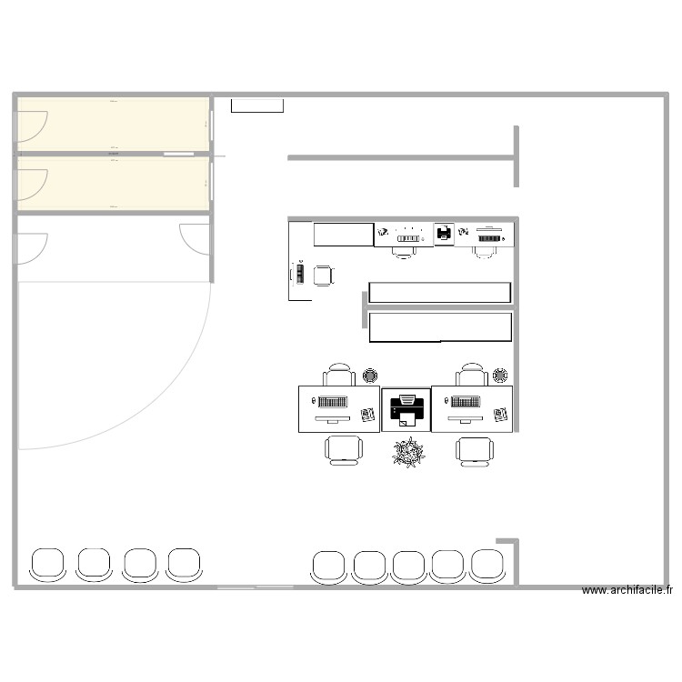 SECRETARIAT. Plan de 1 pièce et 92 m2