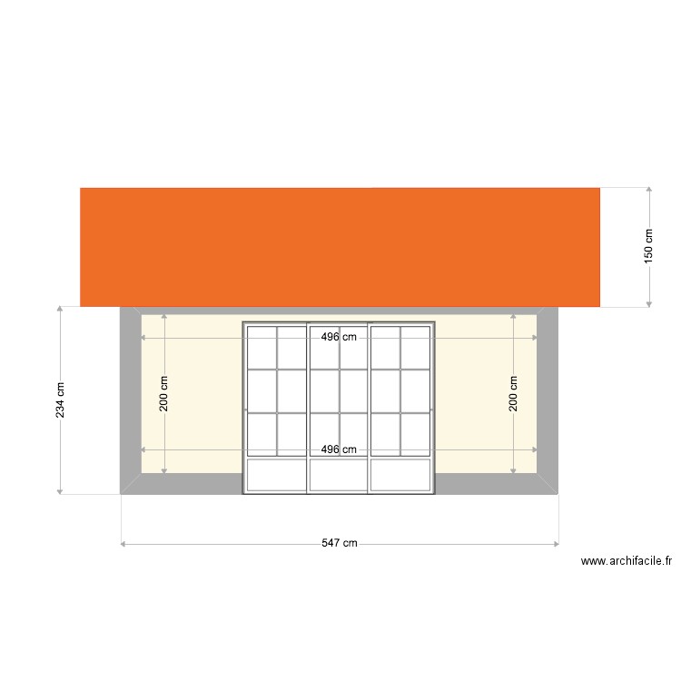 Plan SUD. Plan de 1 pièce et 10 m2