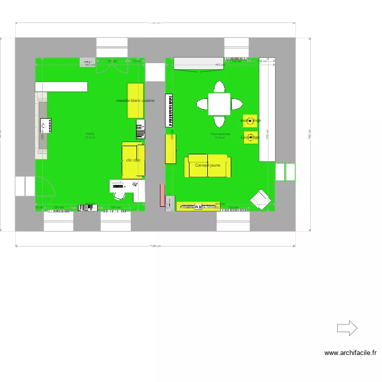RDC PRIVE  BAR RECEPTION. Plan de 