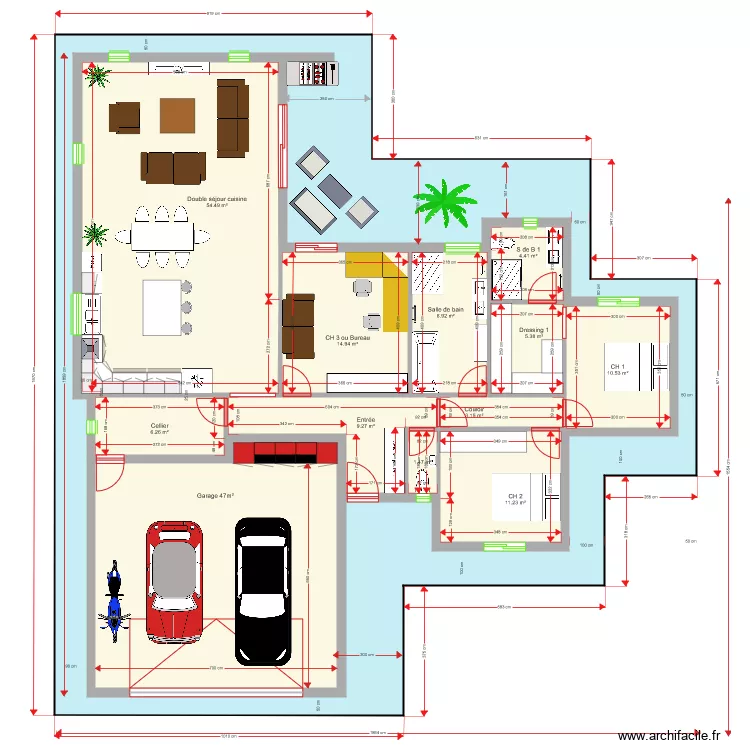 Plan Perso II 130 m2. Plan de 