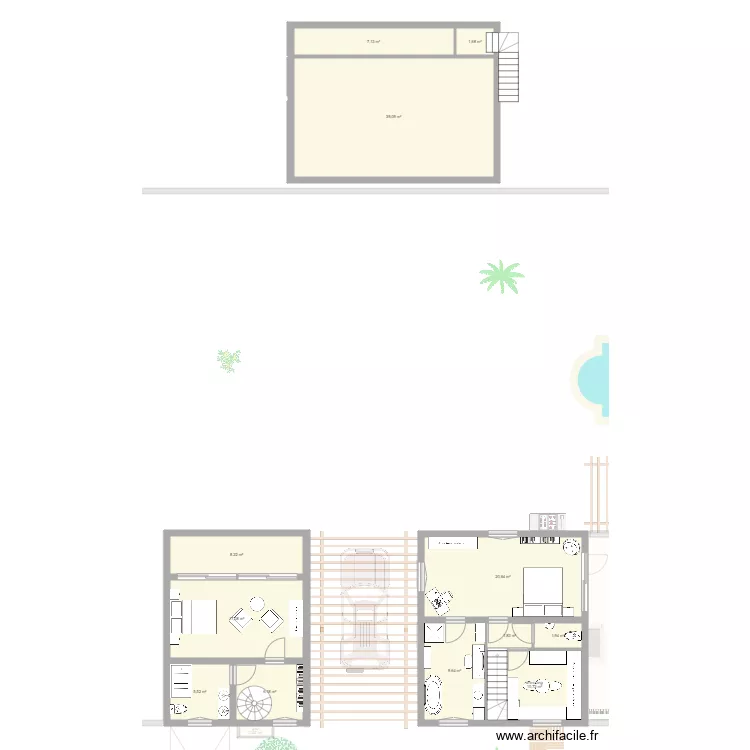 maison et quincho. Plan de 