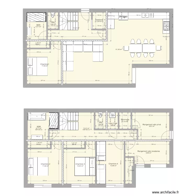 Chalet 4. Plan de 