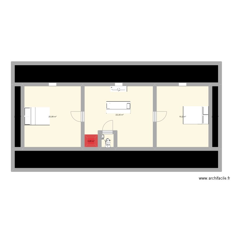 Domainière. Plan de 9 pièces et 113 m2