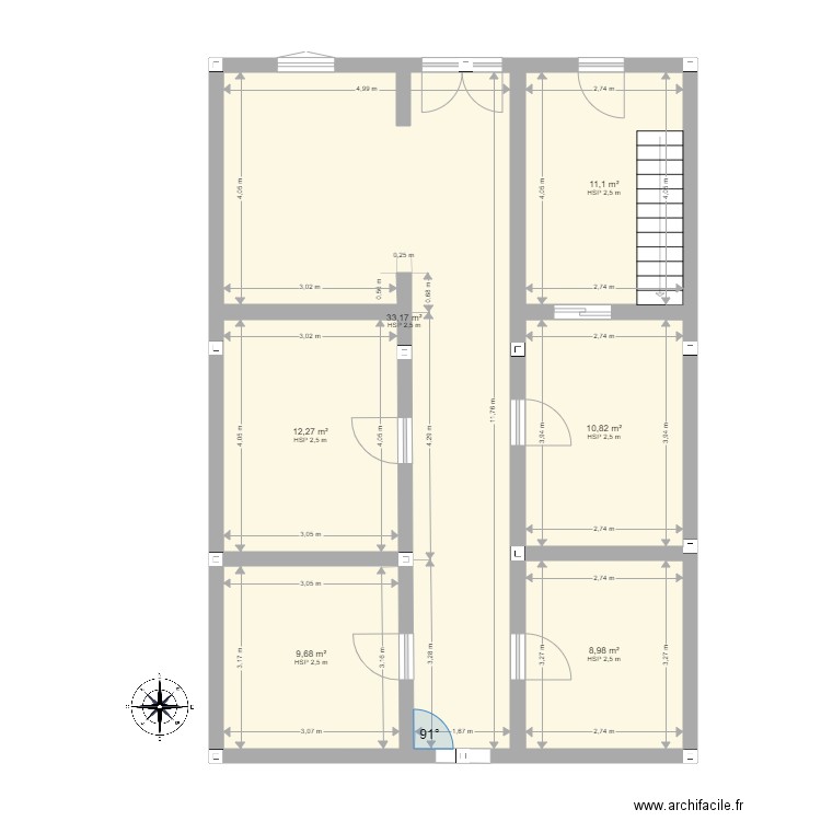 zou5. Plan de 6 pièces et 86 m2