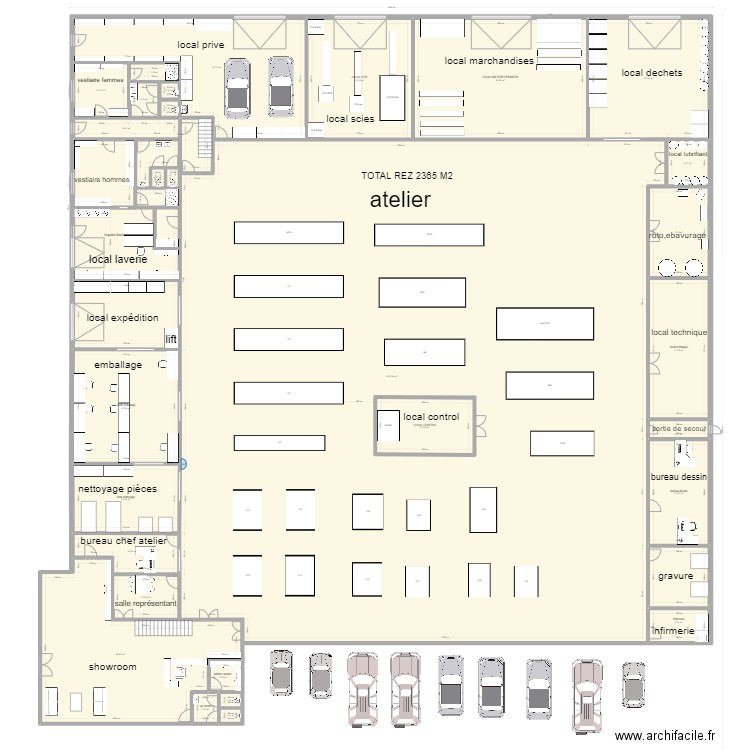 ATELIER FRAIPONT rez 9. Plan de 29 pièces et 1842 m2