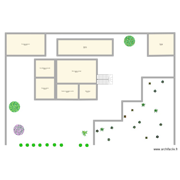 Plan 1. Plan de 8 pièces et 135 m2