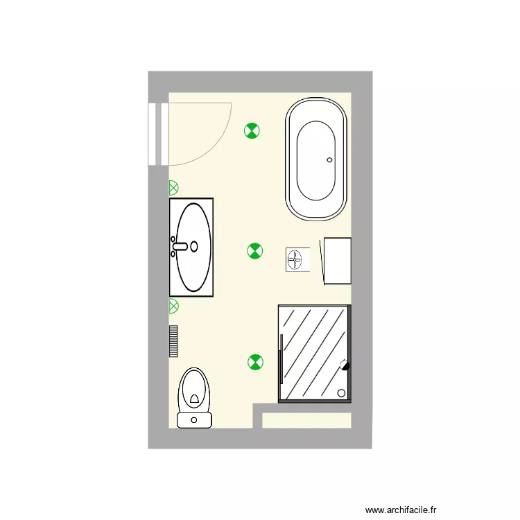 Salle de bain 3. Plan de 