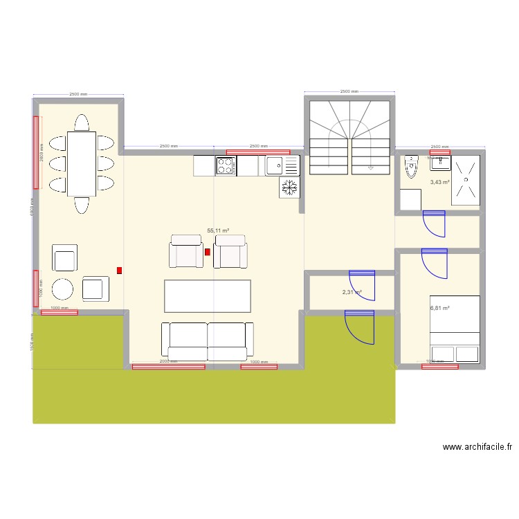 135 2. Plan de 11 pièces et 155 m2