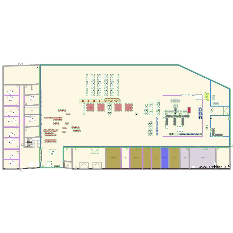 Pôle contrôle 10-2022. Plan de 32 pièces et 2529 m2