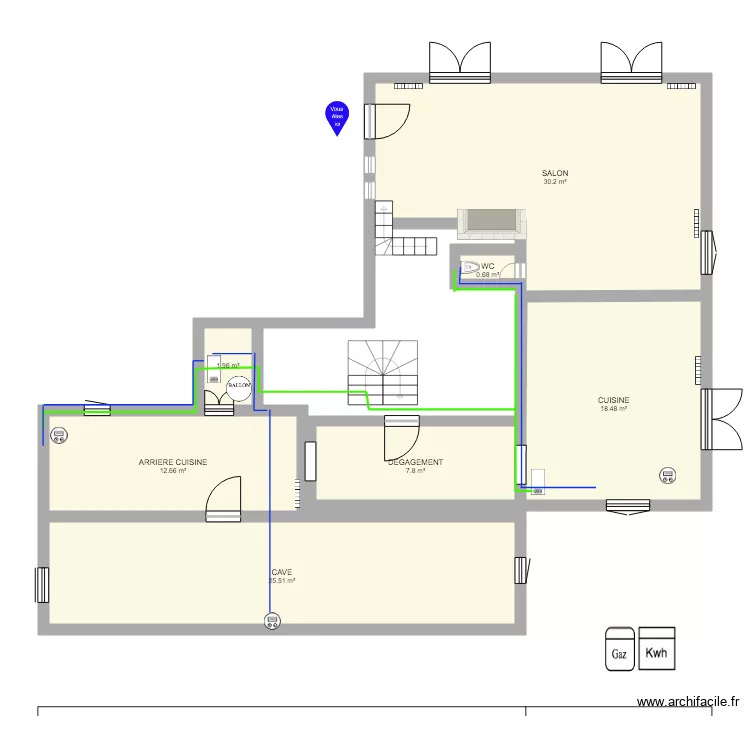 MAISON PRINCIPAL RDC. Plan de 