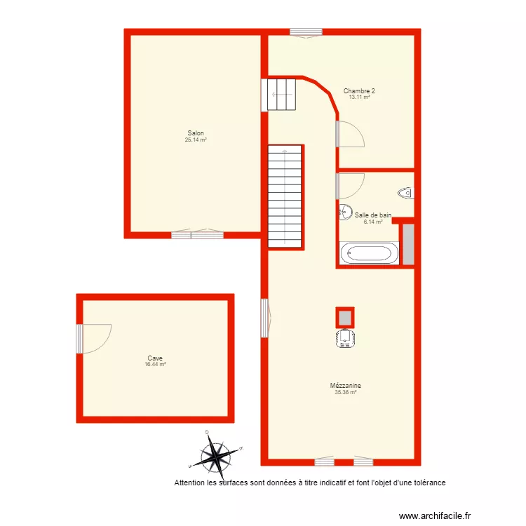 BI 3427 &eacute;tage non c&ocirc;t&eacute;. Plan de 