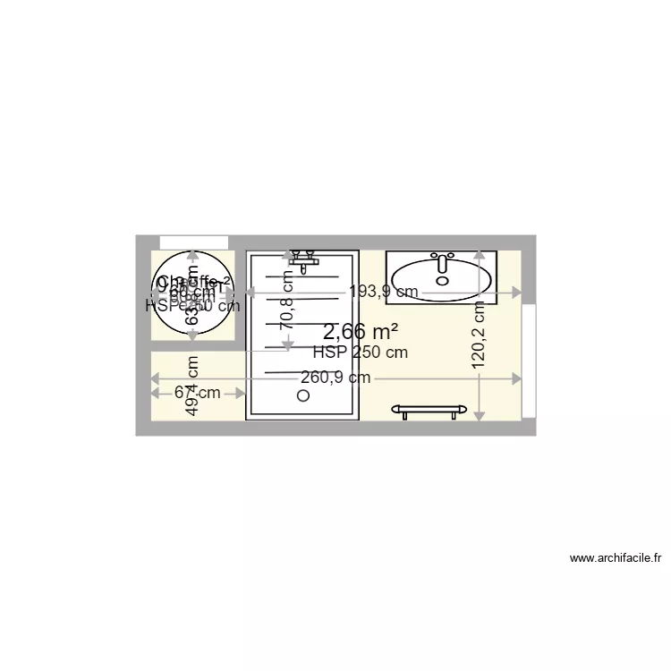SDB BONNET RDC. Plan de SDB BONNET RDC. Plan de