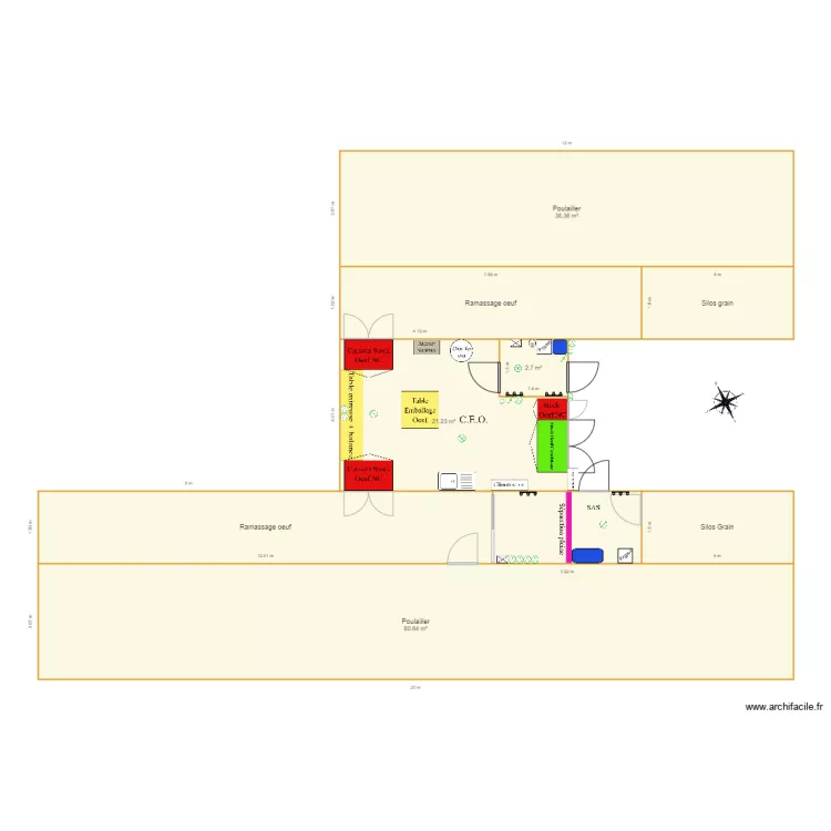 Centre emballage. Plan de 