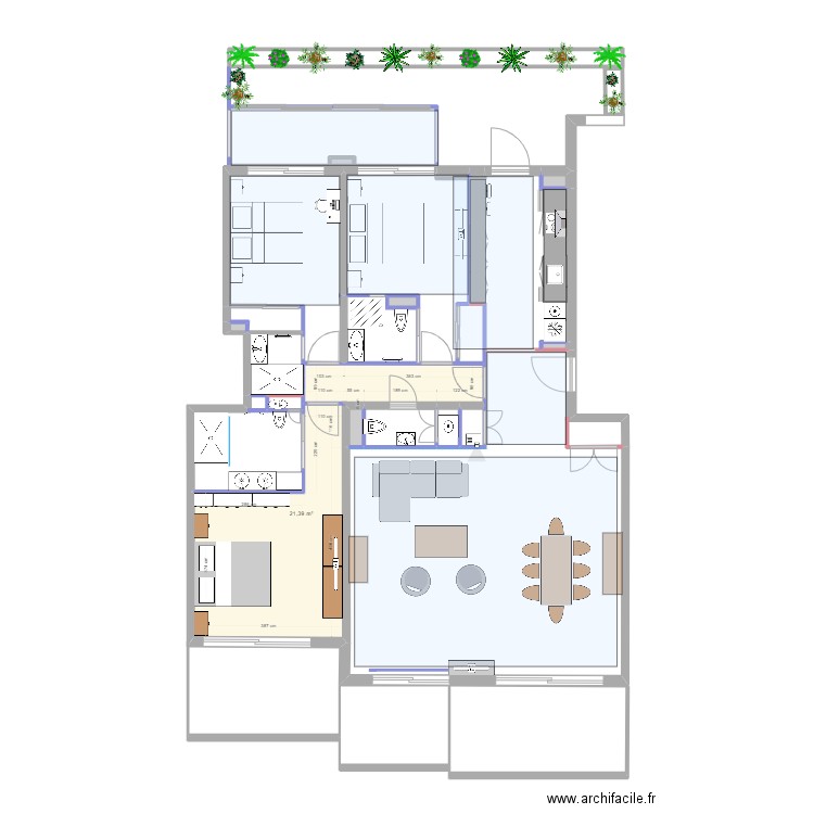 Plan Cannes Modifie V6. Plan de 25 pièces et 147 m2