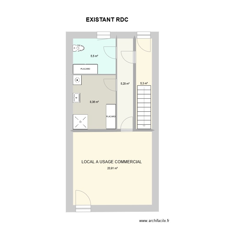 Existant rdc saulce . Plan de 0 pièce et 0 m2
