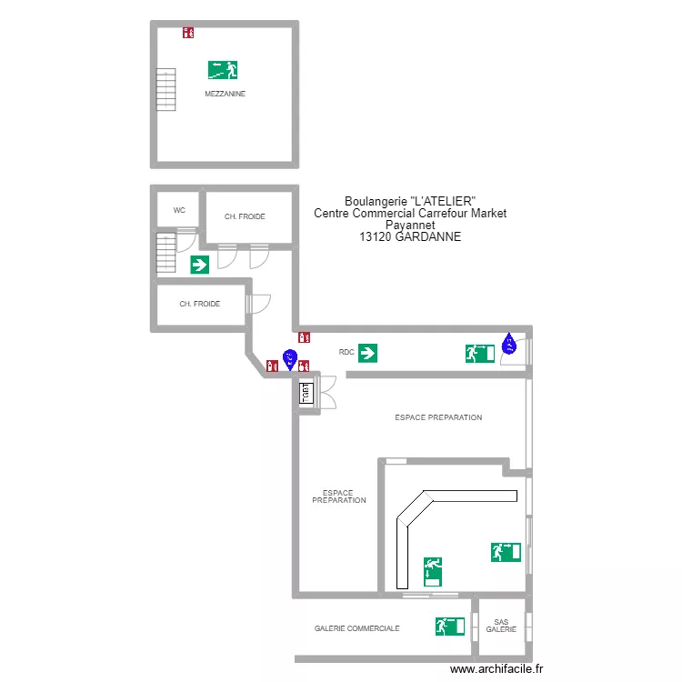 BOULANGERIE HERMES. Plan de BOULANGERIE HERMES. Plan de