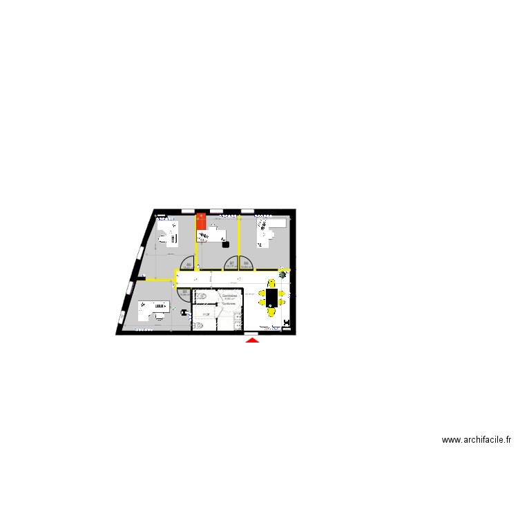 Bureau 3 RDC Nationale. Plan de 0 pièce et 0 m2