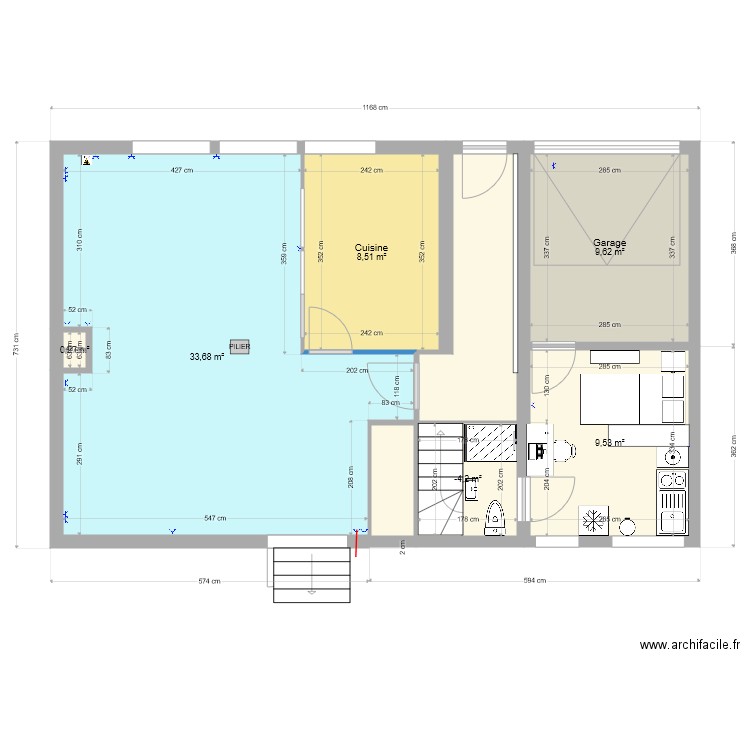 RDC PRISES. Plan de 0 pièce et 0 m2